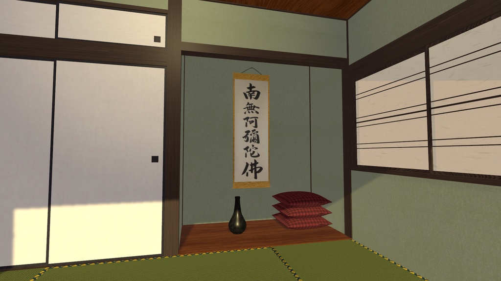 VRChat想定　掛け軸・壺