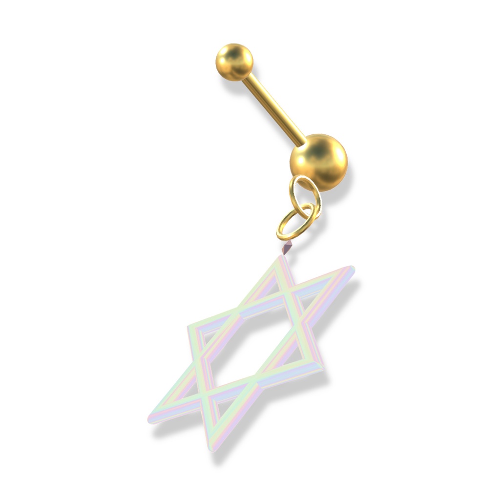 VRChat想定 六芒星イヤリング