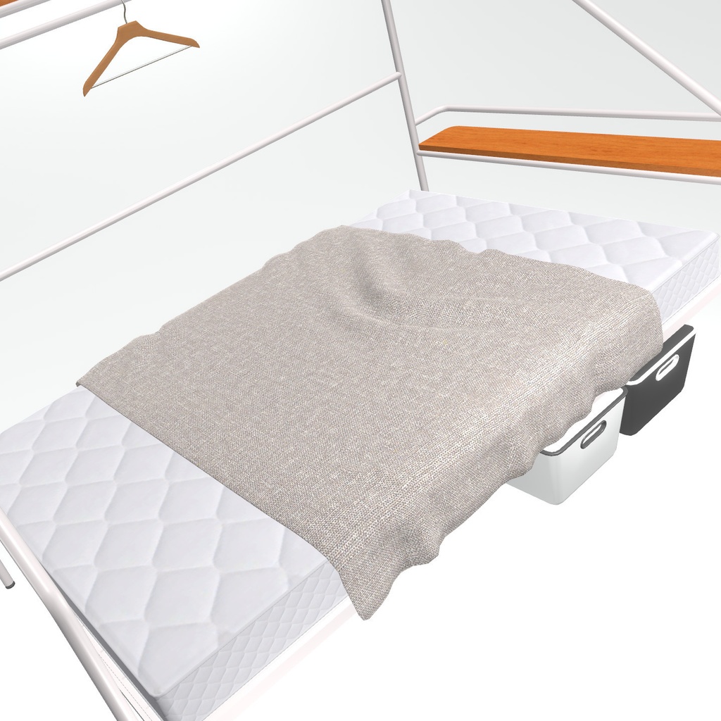 VRChat想定 ベッドフレーム(オプション付)