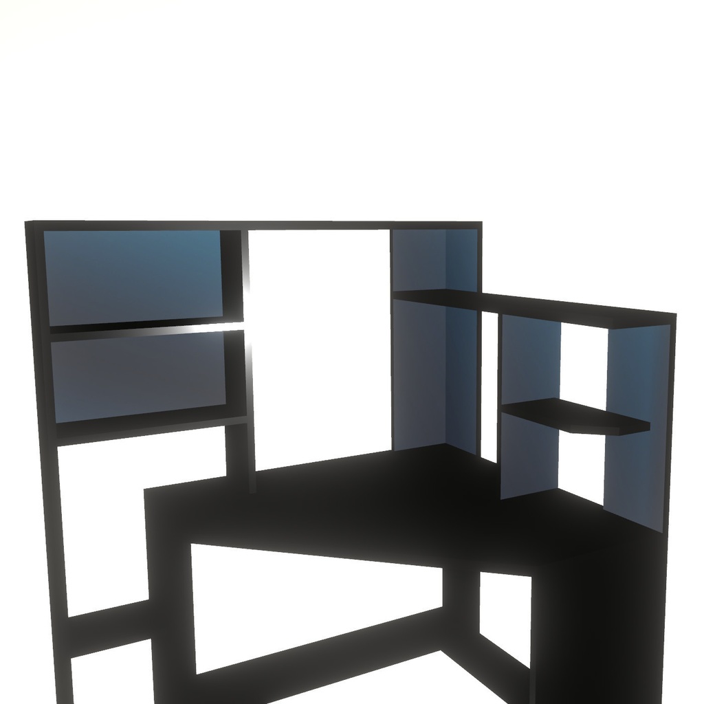 VRChat想定 コーナーデスク(オプション付)