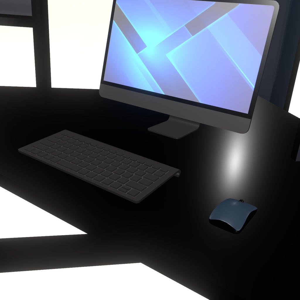 VRChat想定 コーナーデスク(オプション付)