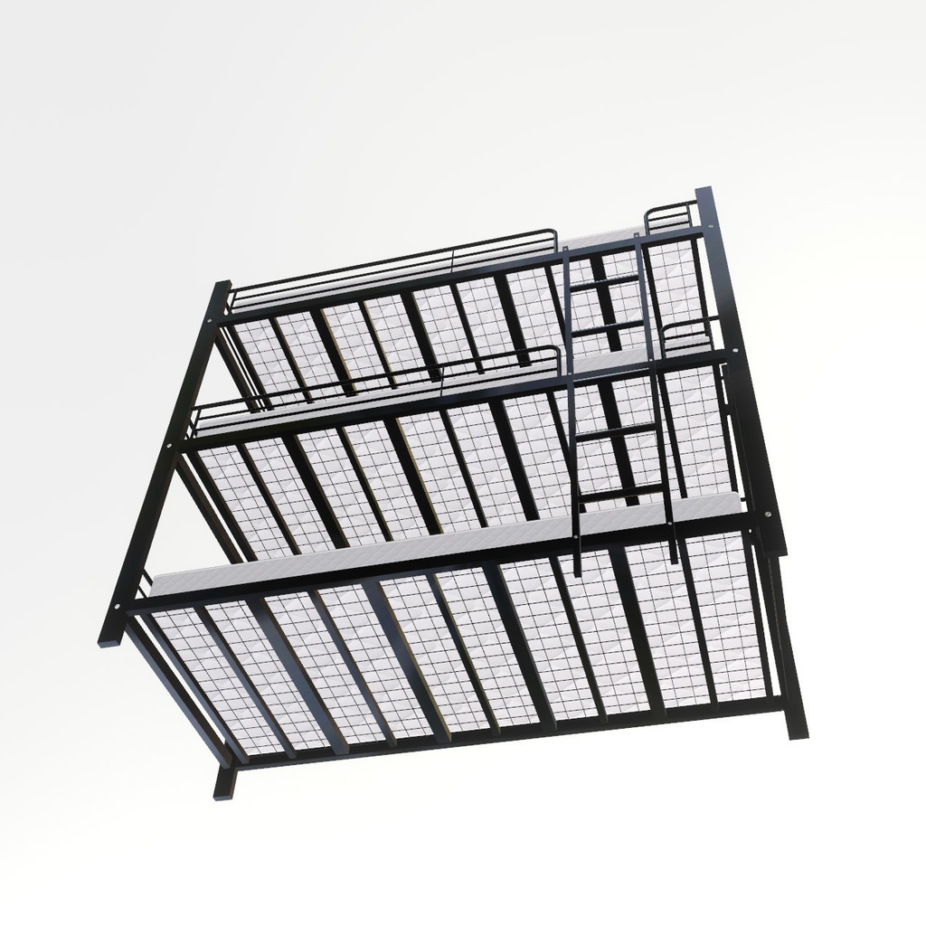 VRChat想定 3段ベッドフレーム