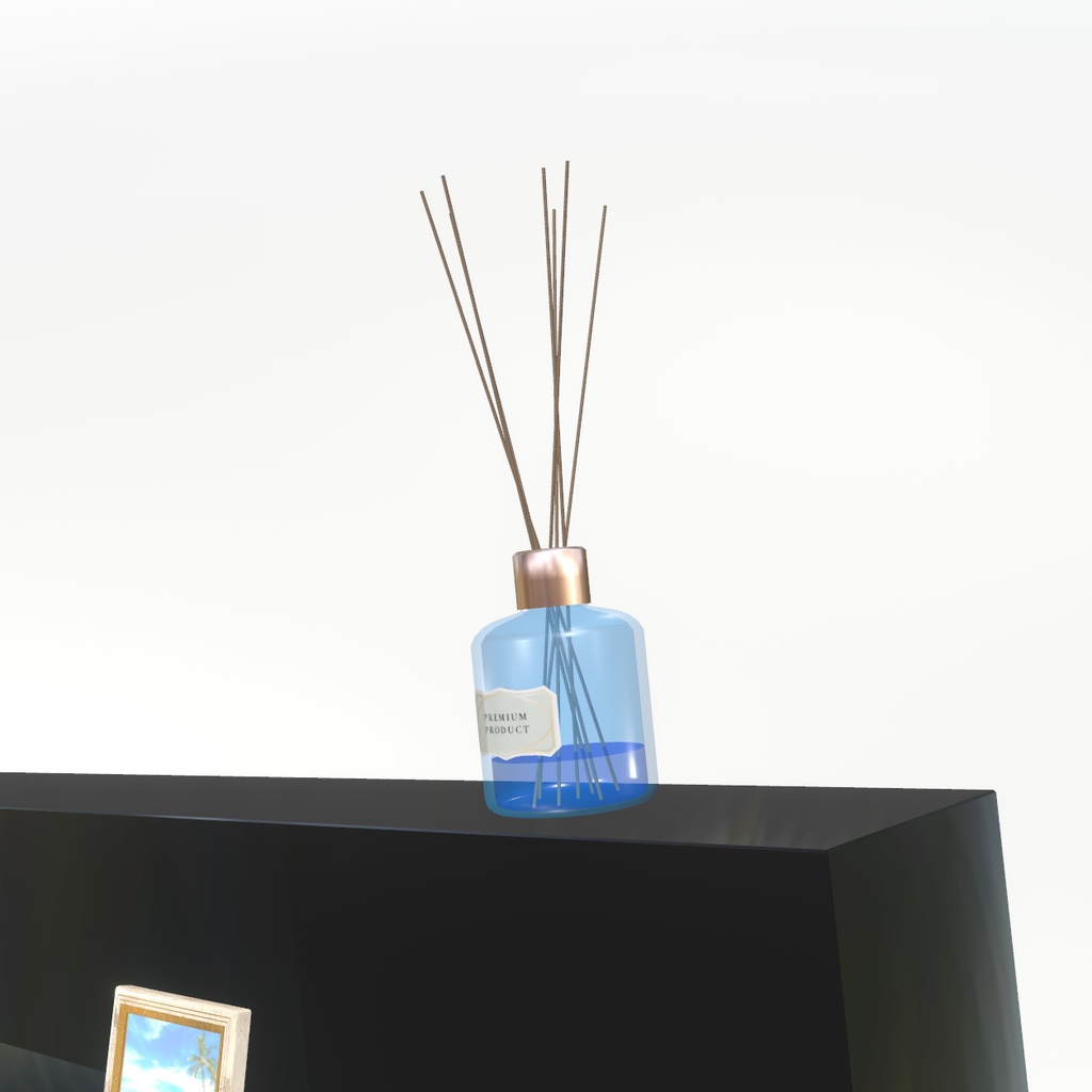 VRChat想定 棚付きベッド(ブラック)