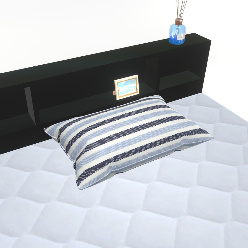 VRChat想定 棚付きベッド(ブラック)