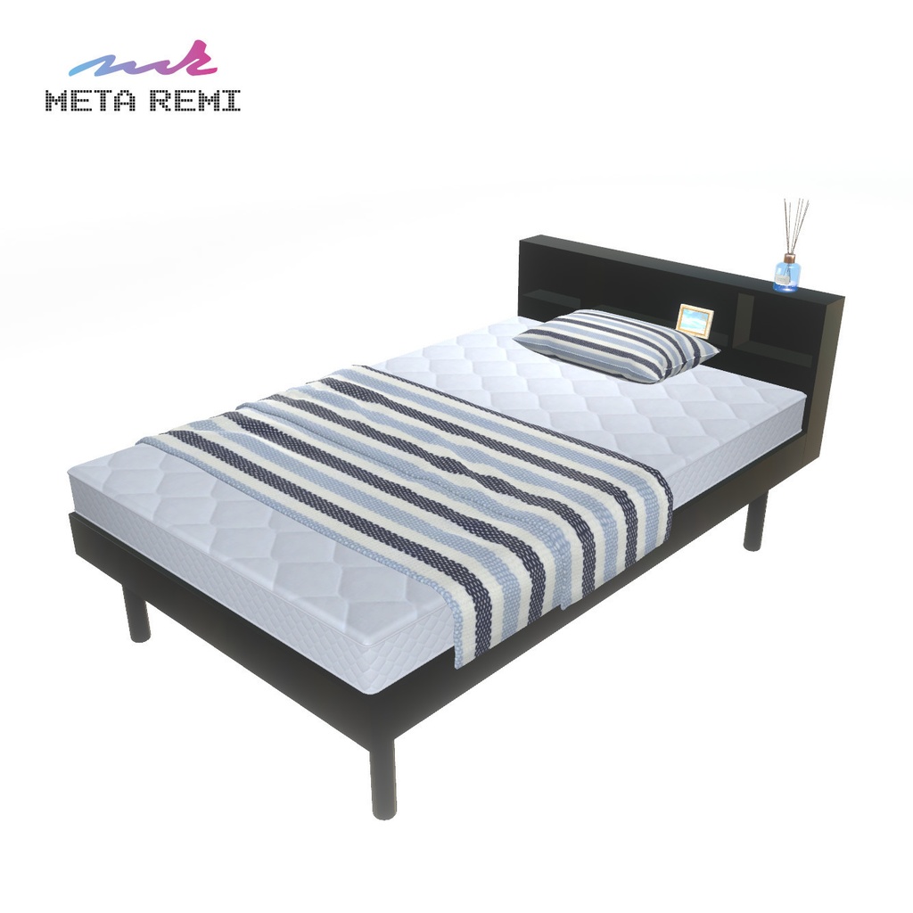 VRChat想定　棚付きベッド（ブラック）