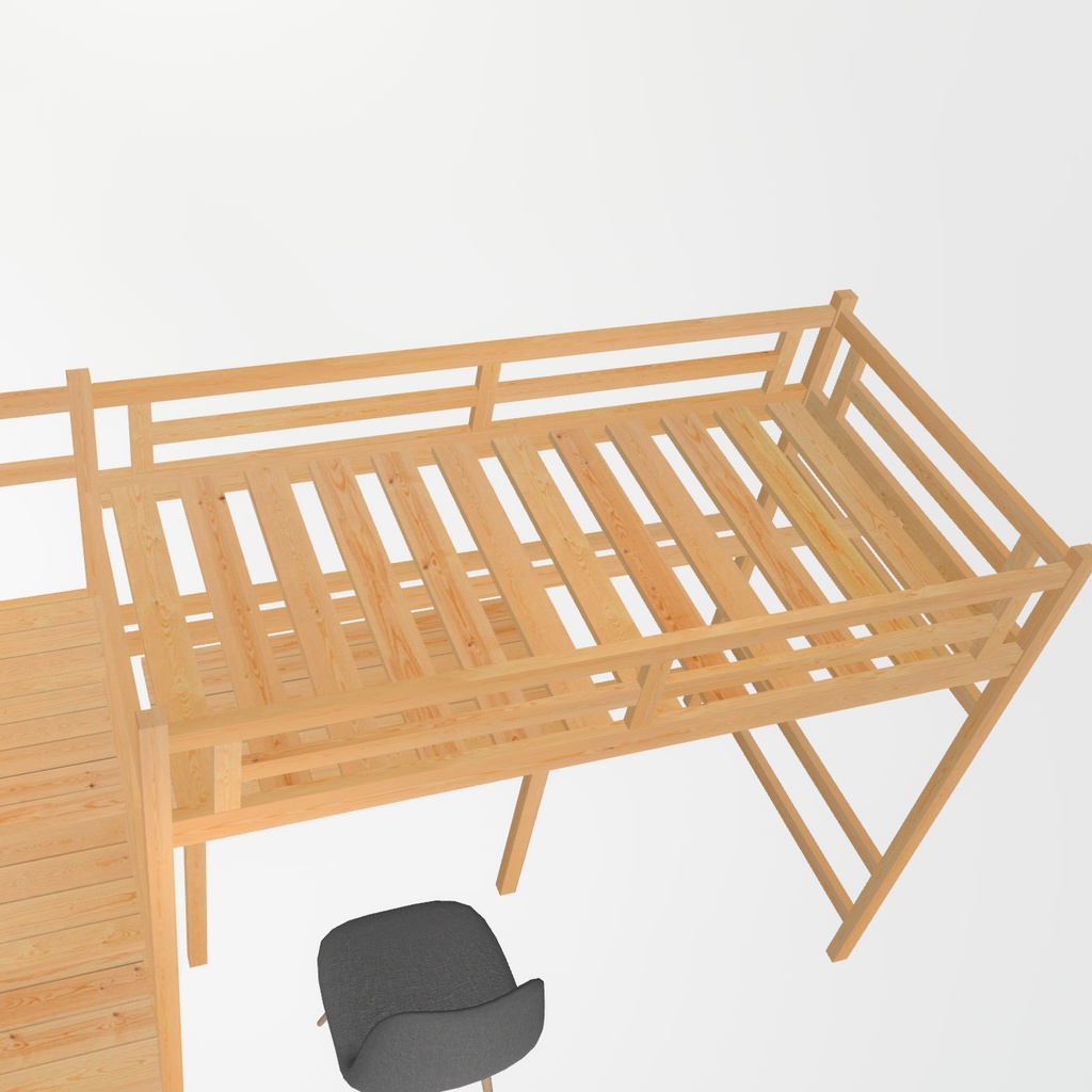 VRChat想定 ロフトベッド(木製)