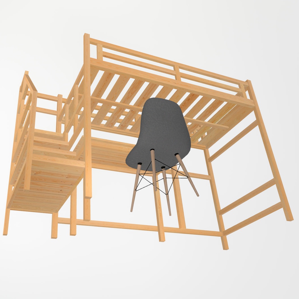 VRChat想定 ロフトベッド(木製)