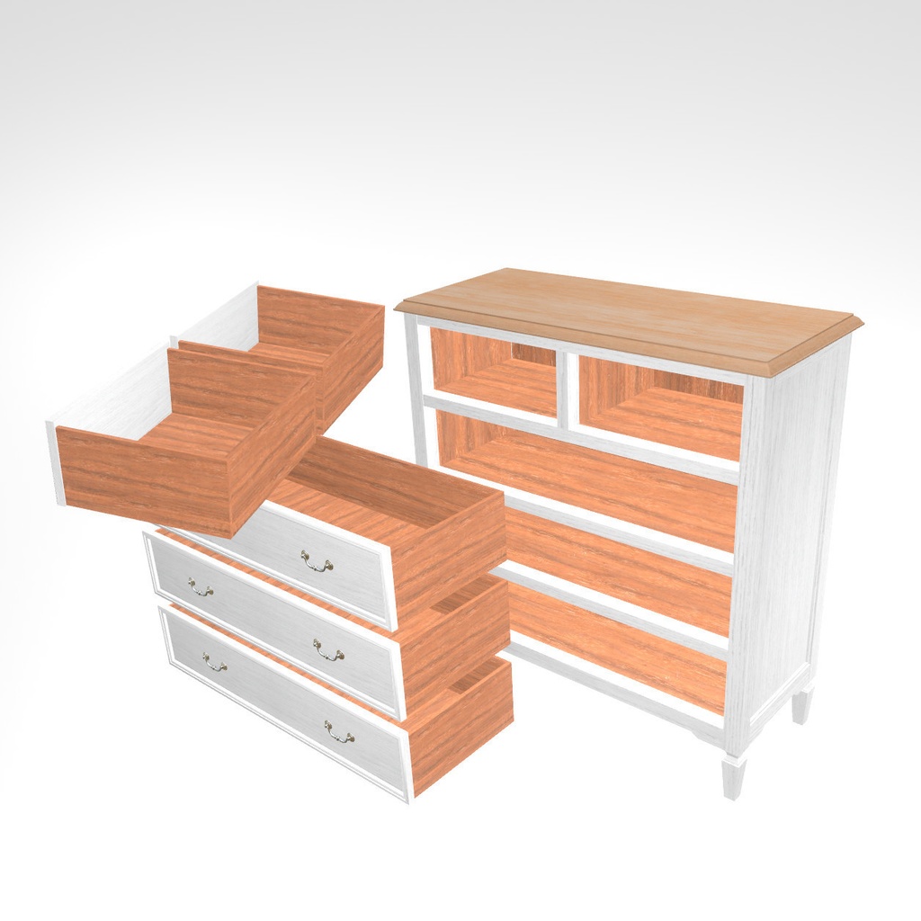 VRChat想定 チェスト(ホワイト)