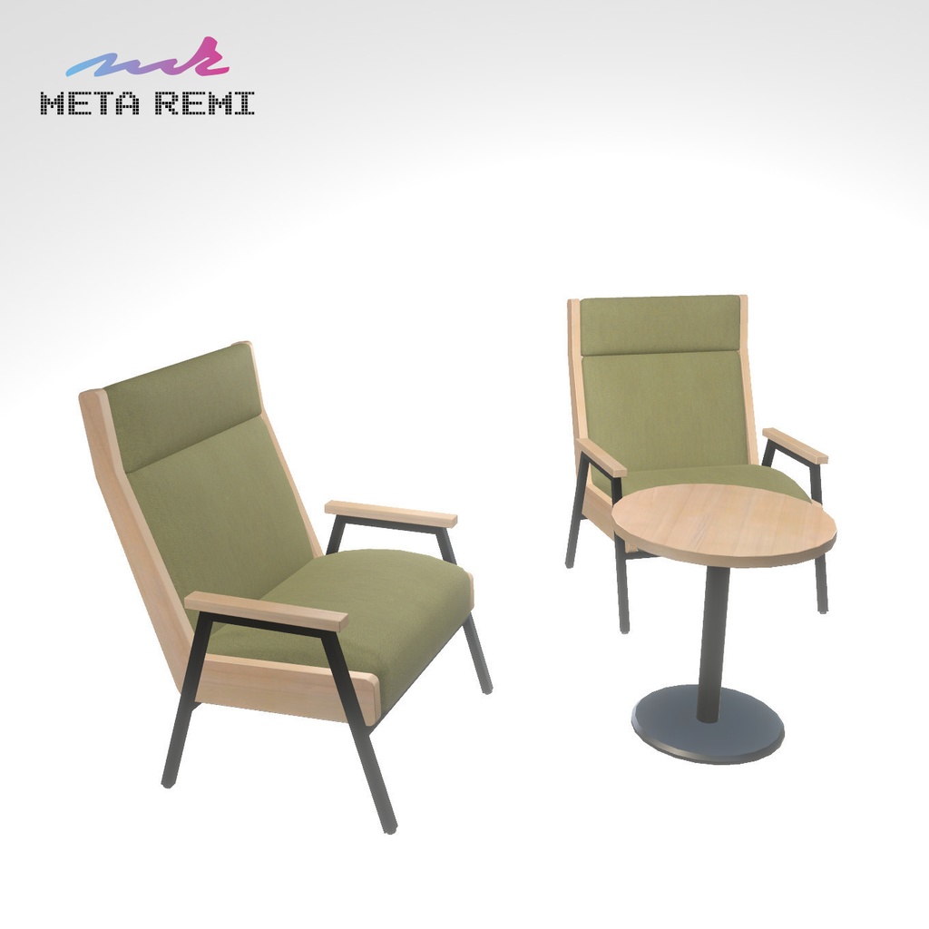 VRChat想定　テーブルセット（テーブル＆チェア）