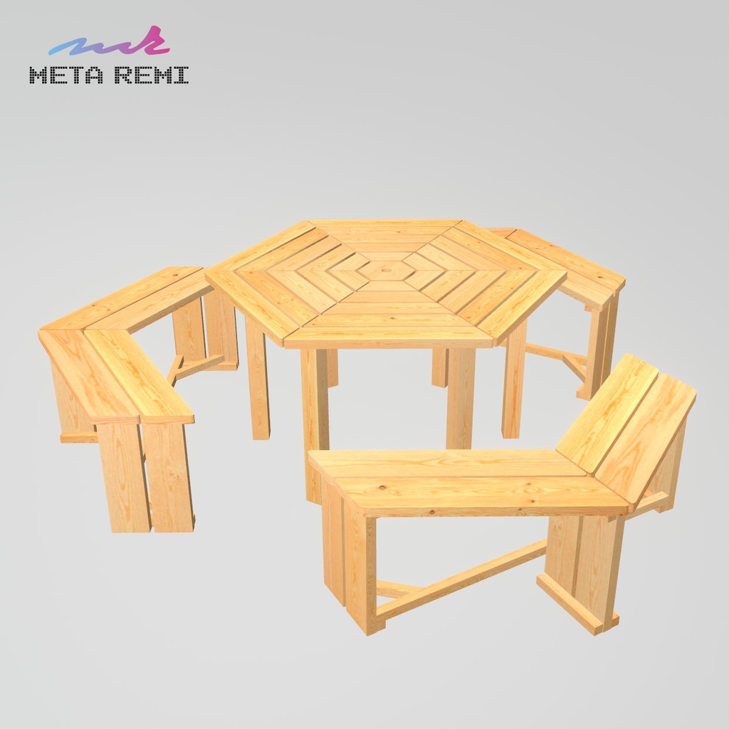 VRChat想定　ガーデンテーブルセット
