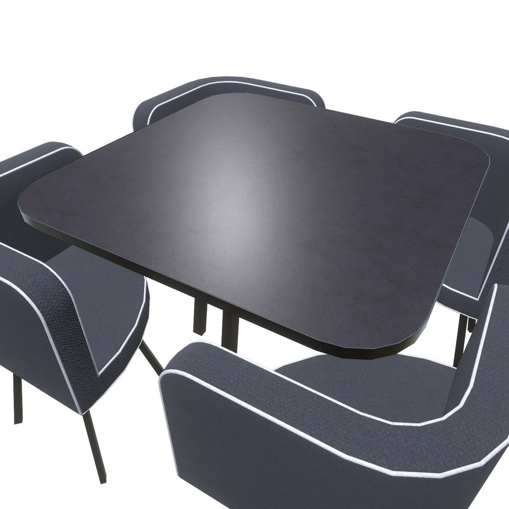 VRChat想定 テーブルセット(ブラック)