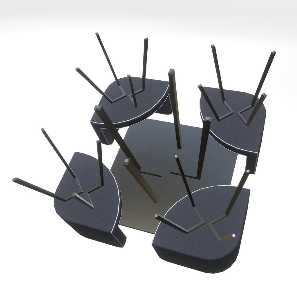 VRChat想定 テーブルセット(ブラック)