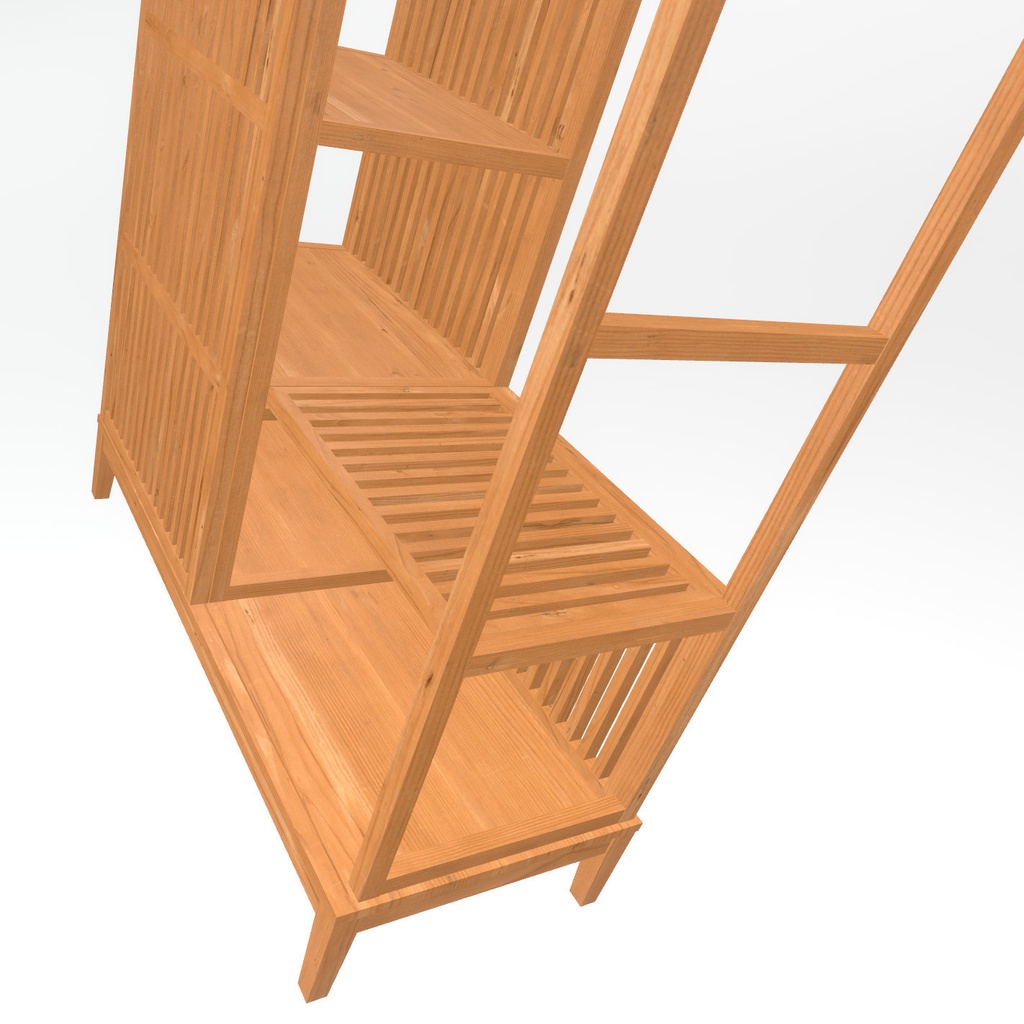 VRChat想定 木製の収納(ハンガー付き)