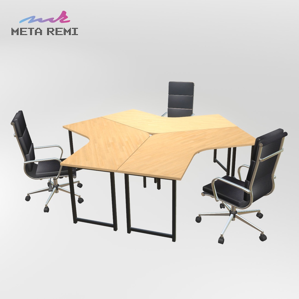 VRChat想定　ブーメラン型テーブル＆チェア