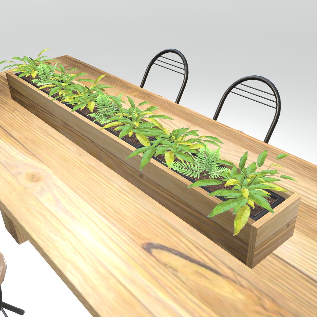 VRChat想定 テーブルセット(プランター付き)