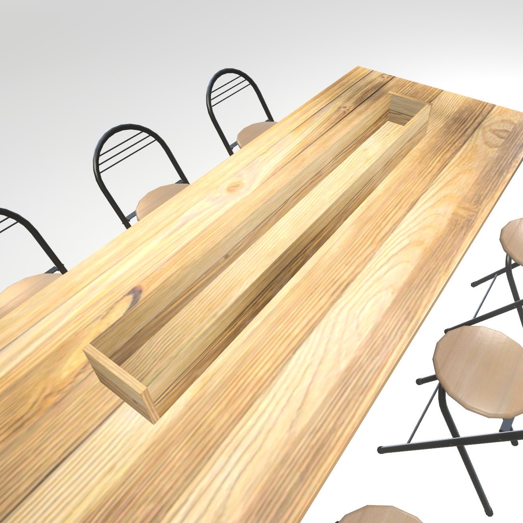 VRChat想定 テーブルセット(プランター付き)