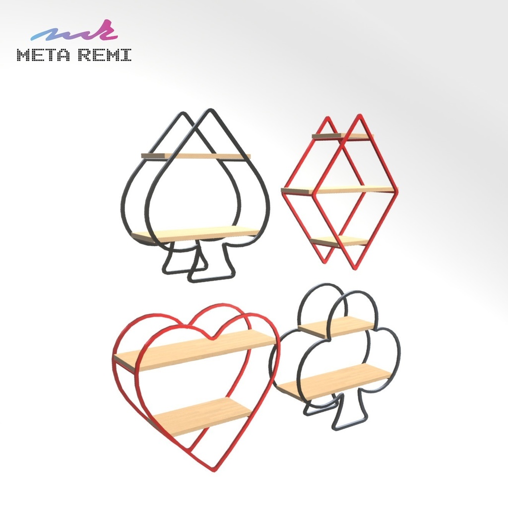 VRChat想定 トランプスート型シェルフ