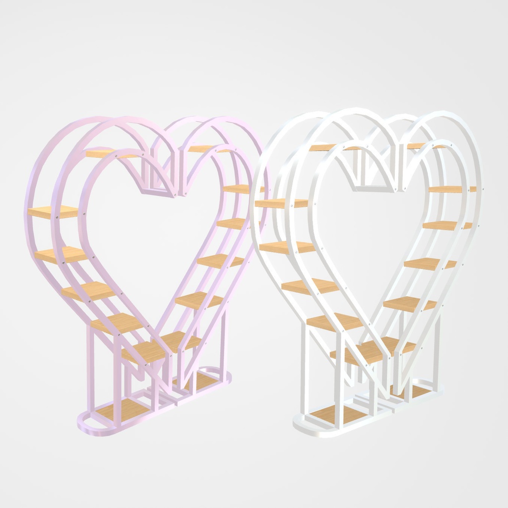 VRChat想定 ハート型ディスプレイラック