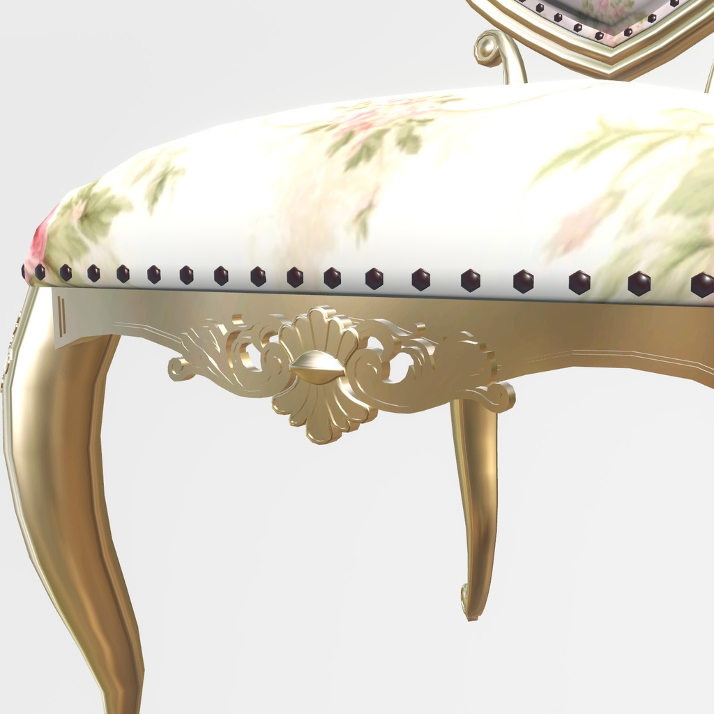 VRChat想定 ロココ調ハートチェア