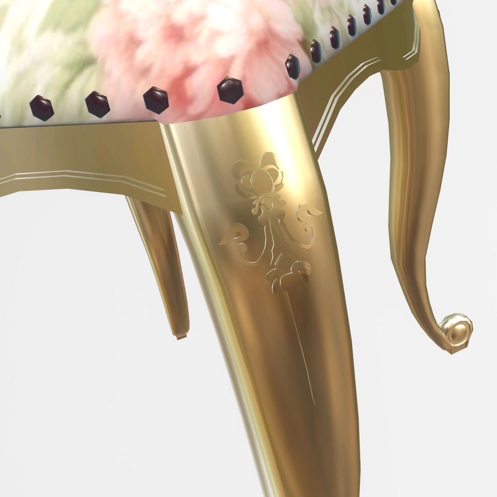 VRChat想定 ロココ調ハートチェア