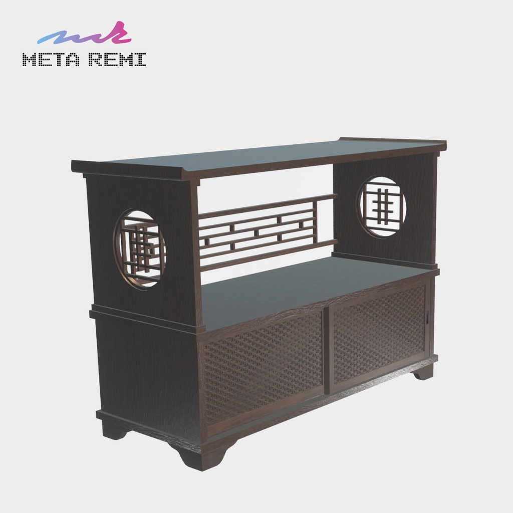 VRChat想定　ディスプレイシェルフ・木製