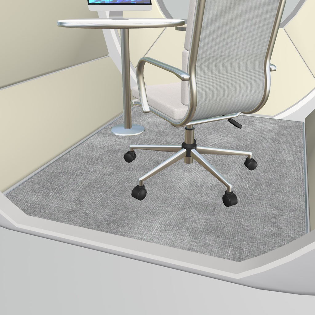 VRChat想定 集中ブース(ホワイト)