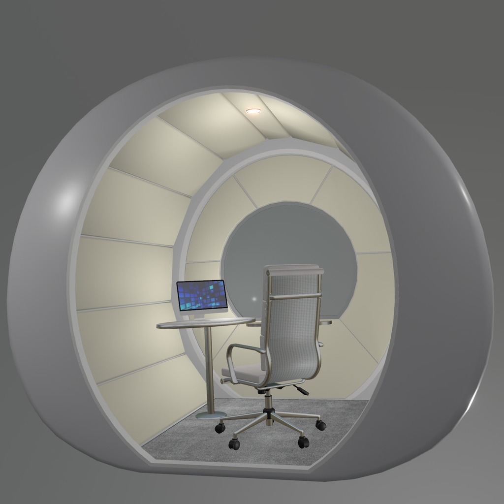 VRChat想定 集中ブース(ホワイト)