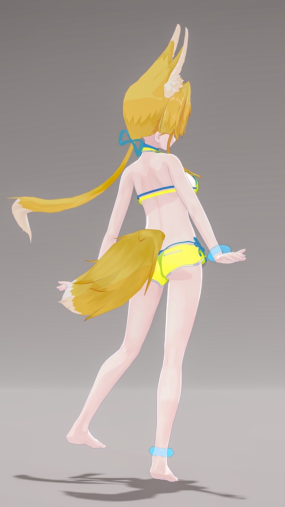 「お狐様女学生 稲荷原」 オリジナル3Dモデル 複数アバター対応衣装同梱 #e62f8b