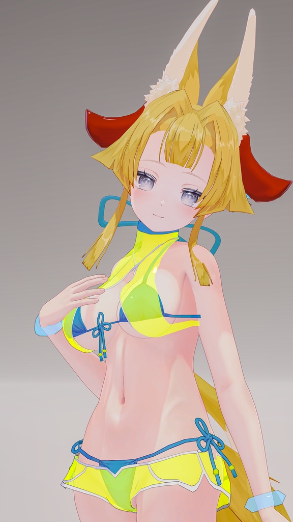 「お狐様女学生 稲荷原」 オリジナル3Dモデル 複数アバター対応衣装同梱 #e62f8b