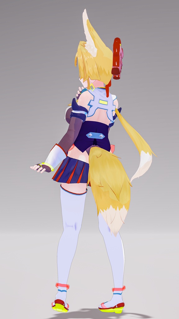 「お狐様女学生 稲荷原」 オリジナル3Dモデル 複数アバター対応衣装同梱 #e62f8b