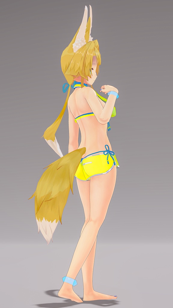 「お狐様女学生 稲荷原」 オリジナル3Dモデル 複数アバター対応衣装同梱 #e62f8b