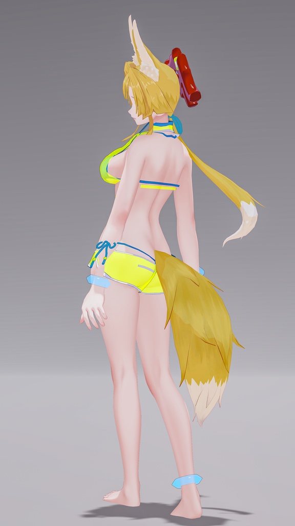 「お狐様女学生 稲荷原」 オリジナル3Dモデル 複数アバター対応衣装同梱 #e62f8b