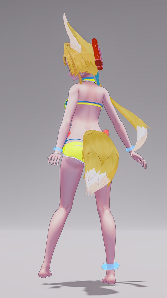 「お狐様女学生 稲荷原」 オリジナル3Dモデル 複数アバター対応衣装同梱 #e62f8b