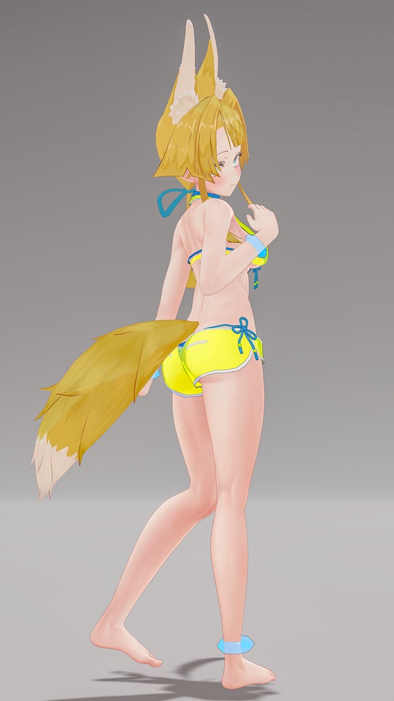 「お狐様女学生 稲荷原」 オリジナル3Dモデル 複数アバター対応衣装同梱 #e62f8b