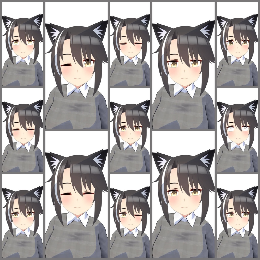 【PB未対応】オリジナル3Dモデル クールなポニーテールの猫耳娘 ガットネーラ - Gattonero - #e62f8b