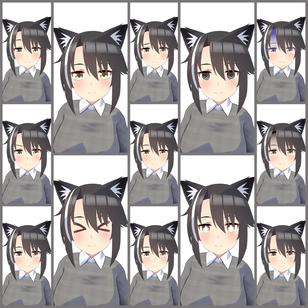 【PB未対応】オリジナル3Dモデル クールなポニーテールの猫耳娘 ガットネーラ - Gattonero - #e62f8b