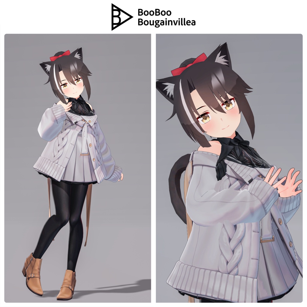 【PB未対応】オリジナル3Dモデル クールなポニーテールの猫耳娘 ガットネーラ - Gattonero - #e62f8b