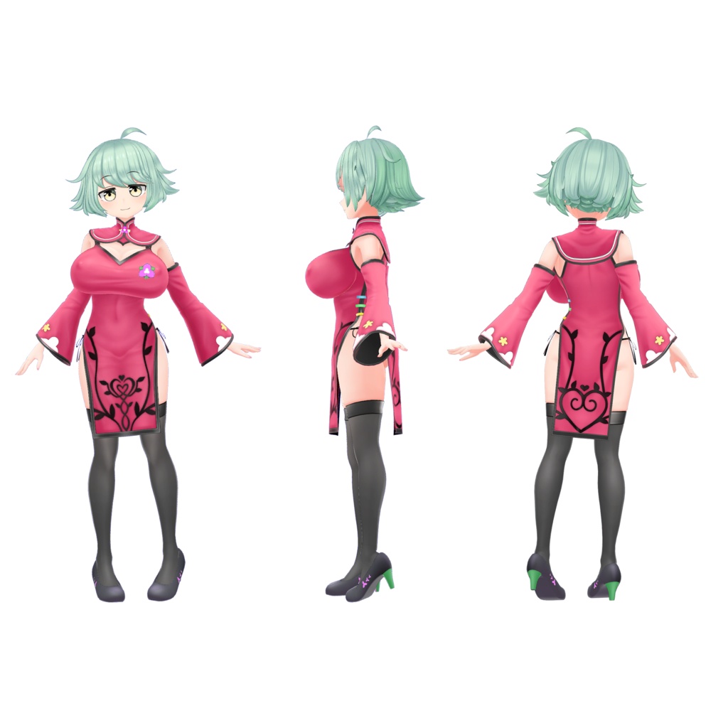 「チャイナ服のお姉さん リューフォア」 - Luhua - オリジナル3Dモデル #e62f8b