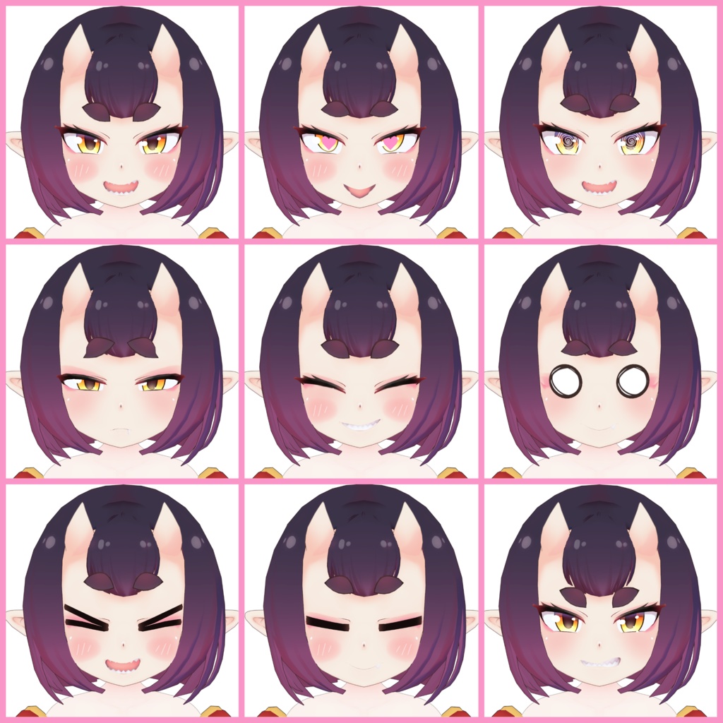 オリジナル3Dモデル 鬼山燈、鬼谷晶 #e62f8b