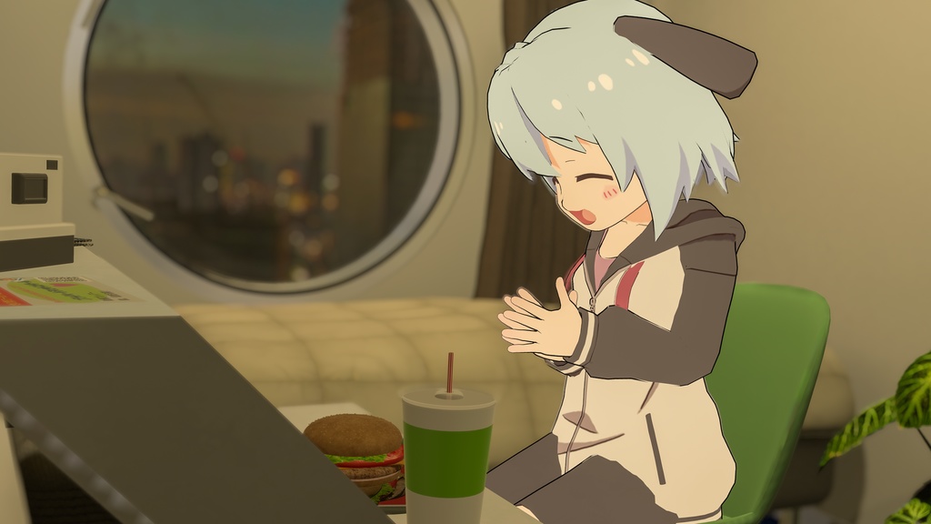 【Quest対応】「パンダ耳のメラノちゃん」 - Melano with panda ears - オリジナル3Dモデル VRChat向けアバター #e62f8b