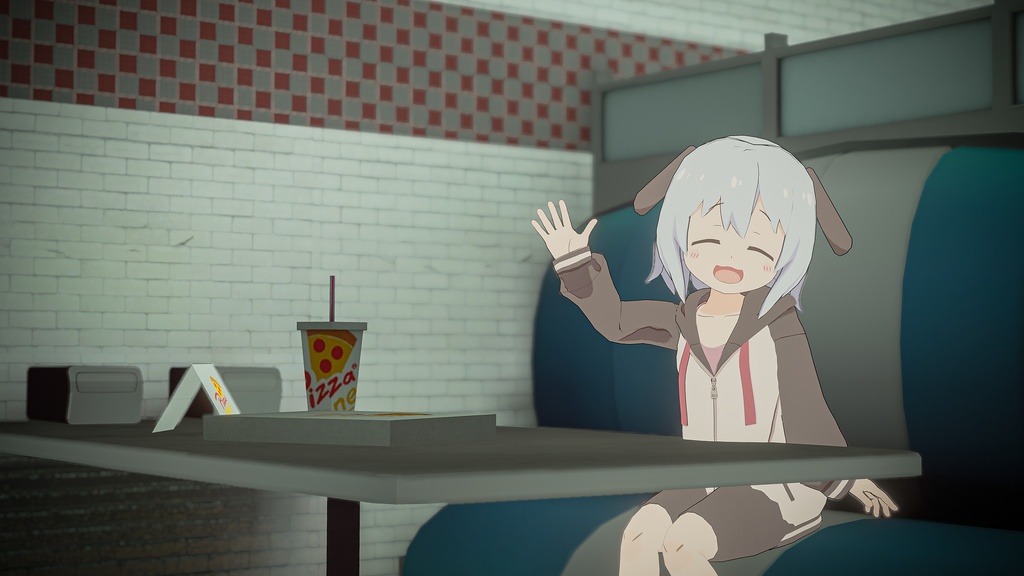 【Quest対応】「パンダ耳のメラノちゃん」 - Melano with panda ears - オリジナル3Dモデル VRChat向けアバター #e62f8b