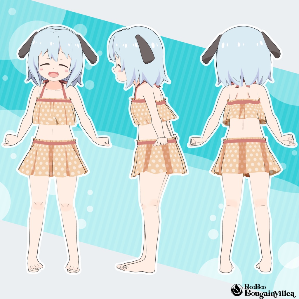 【Quest対応】「パンダ耳のメラノちゃん」 - Melano with panda ears - オリジナル3Dモデル VRChat向けアバター #e62f8b