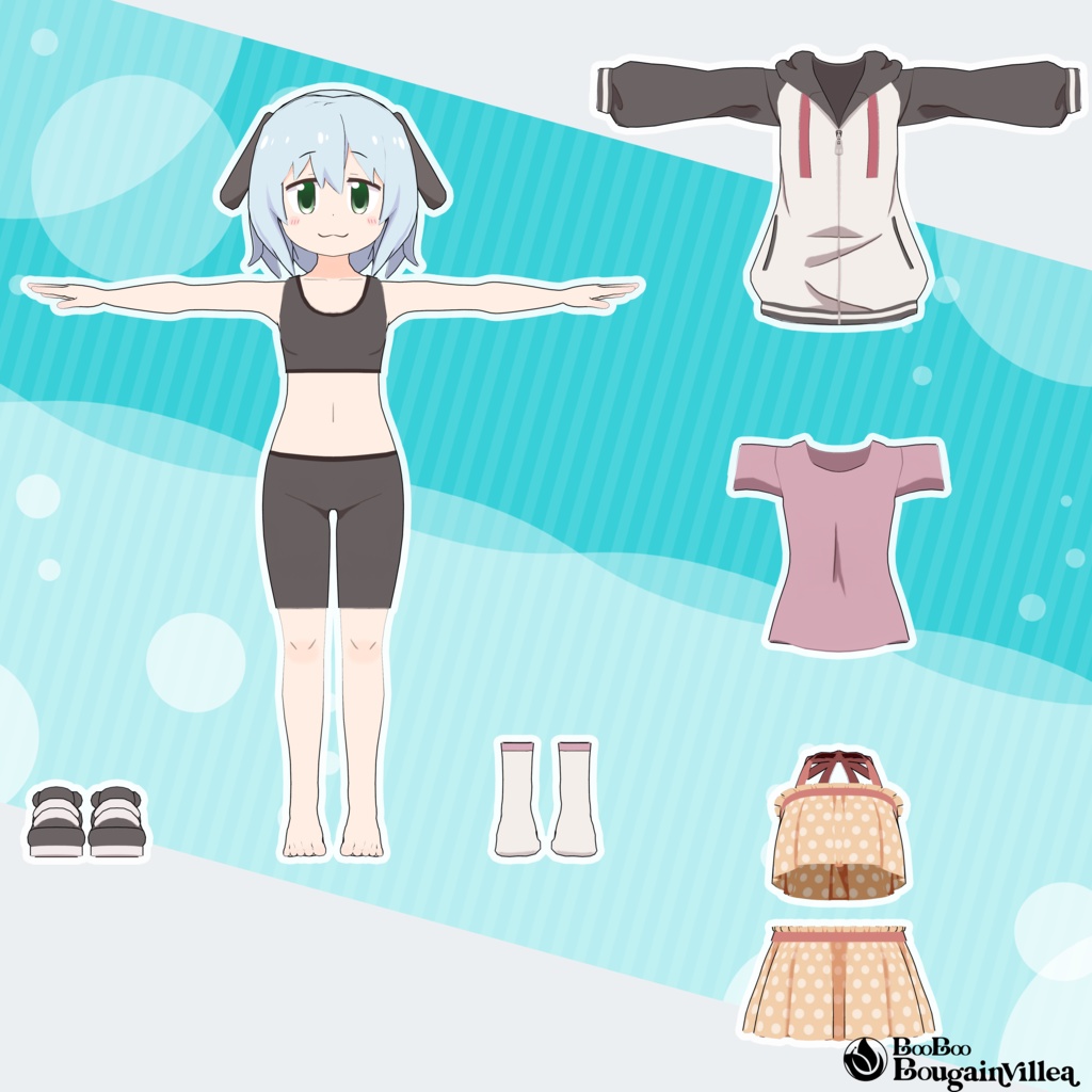 【Quest対応】「パンダ耳のメラノちゃん」 - Melano with panda ears - オリジナル3Dモデル VRChat向けアバター #e62f8b