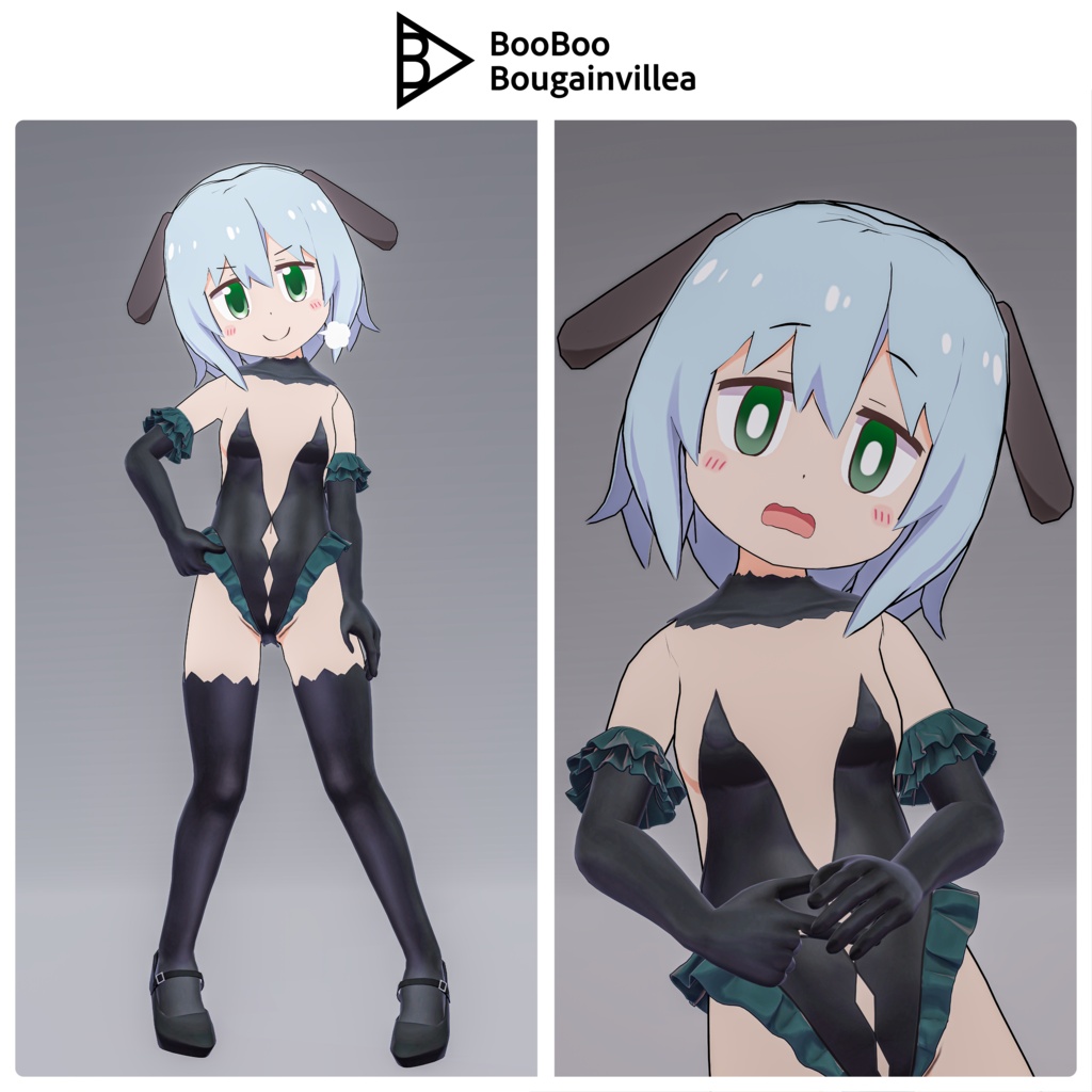 【Quest対応】「パンダ耳のメラノちゃん」 - Melano with panda ears - オリジナル3Dモデル VRChat向けアバター #e62f8b