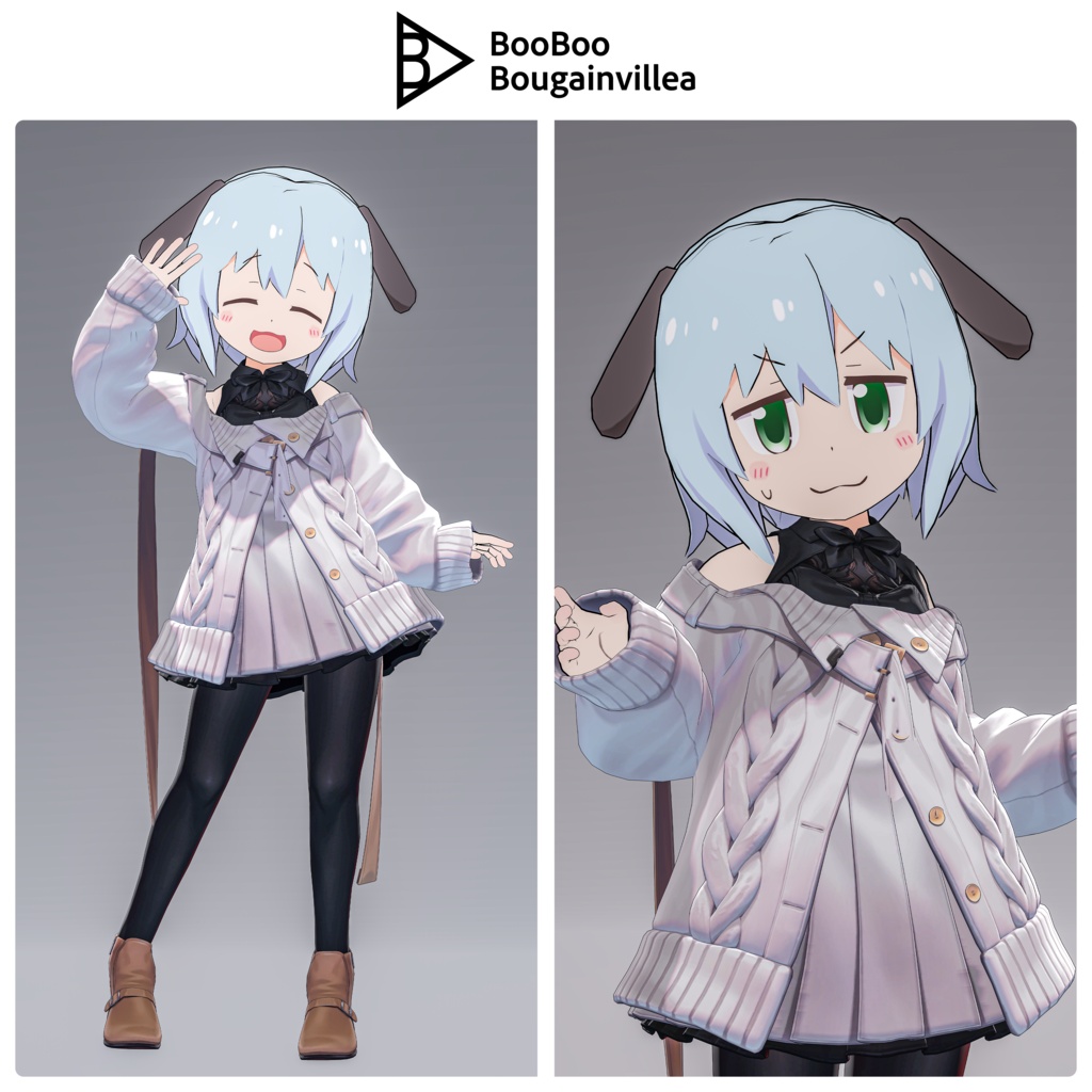 【Quest対応】「パンダ耳のメラノちゃん」 - Melano with panda ears - オリジナル3Dモデル VRChat向けアバター #e62f8b