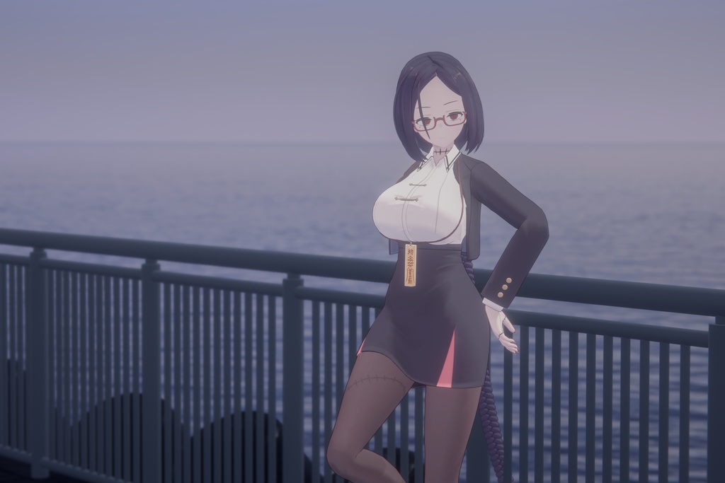 「社畜キョンシーの椎木さん」オリジナル3Dモデル VRChat向けアバター #e62f8b