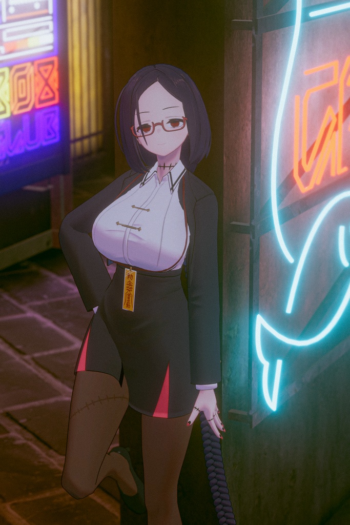 「社畜キョンシーの椎木さん」オリジナル3Dモデル VRChat向けアバター #e62f8b