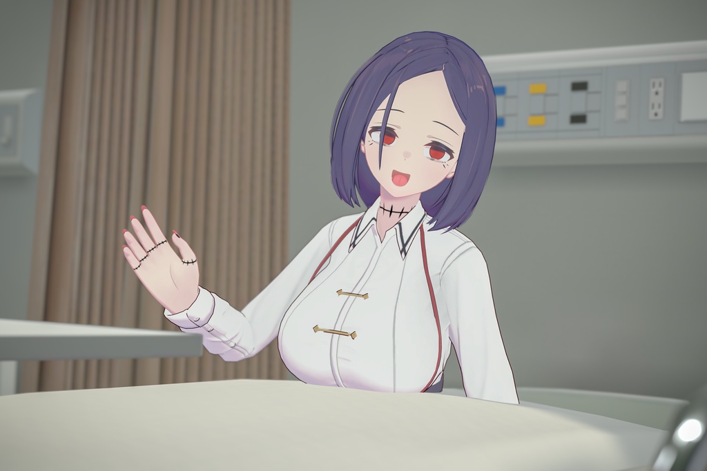 「社畜キョンシーの椎木さん」オリジナル3Dモデル VRChat向けアバター #e62f8b