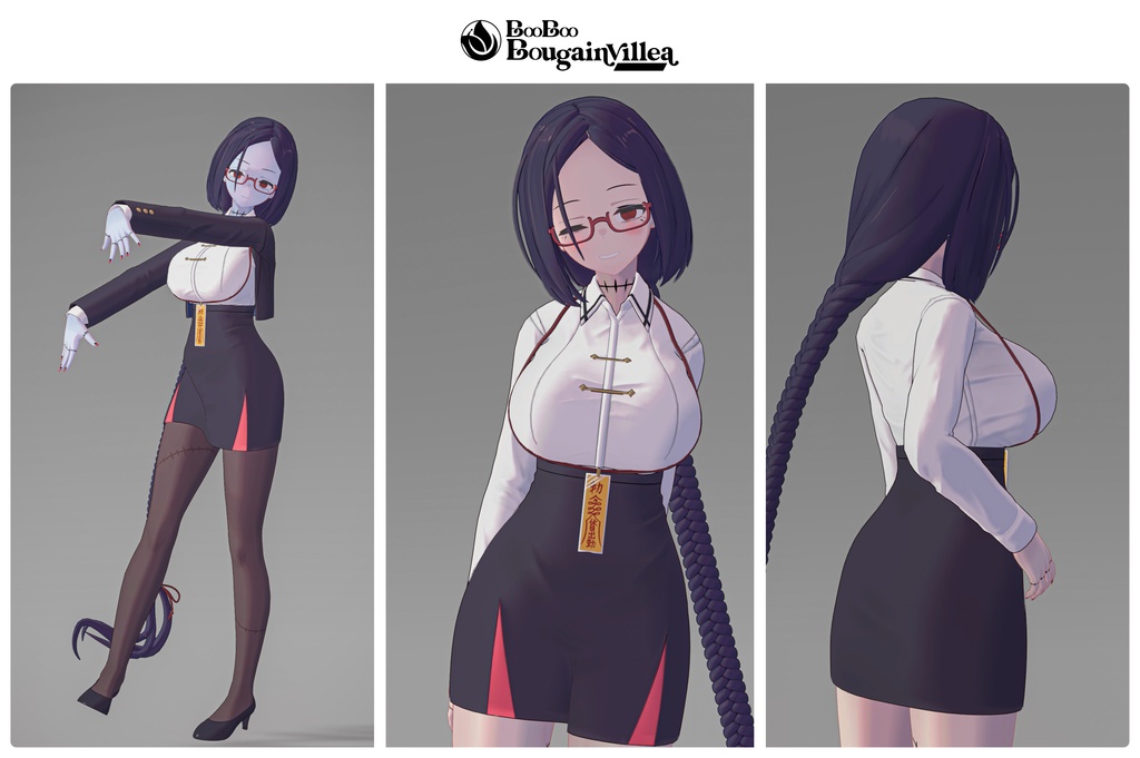 「社畜キョンシーの椎木さん」オリジナル3Dモデル VRChat向けアバター #e62f8b