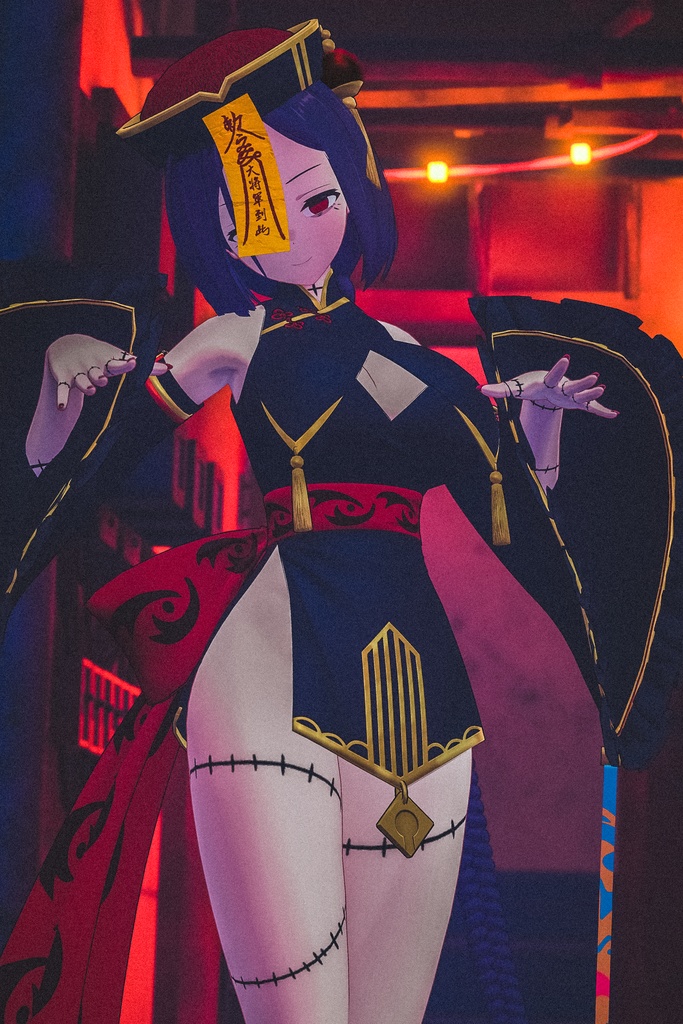 「社畜キョンシーの椎木さん」オリジナル3Dモデル VRChat向けアバター #e62f8b